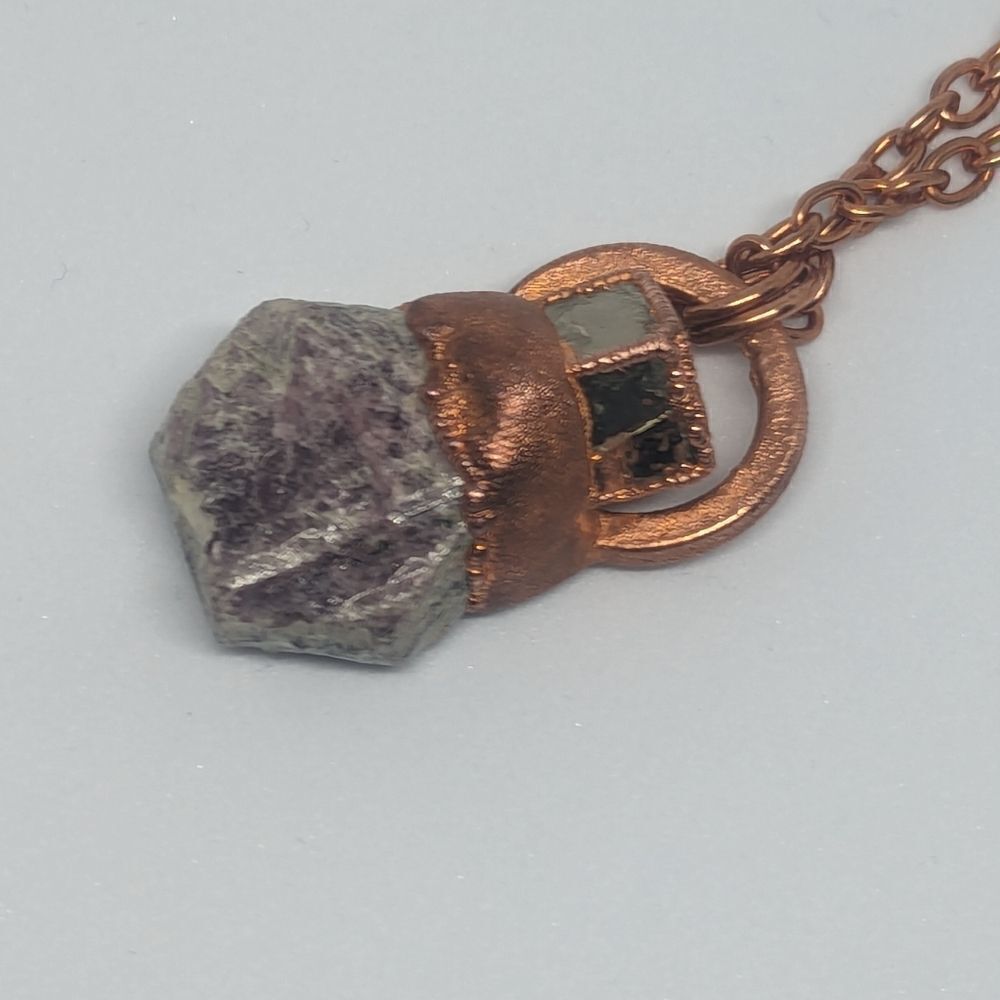 'Dejourliev' Hexagonal Ruby & Pyrite Cube Necklace - Picture 7 of 9